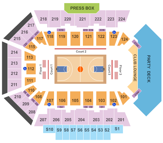 BMO Harris Bank Center Basketball Seating Chart