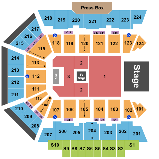 BMO Harris Bank Center (Formerly Rockford Metrocentre) Seating Chart