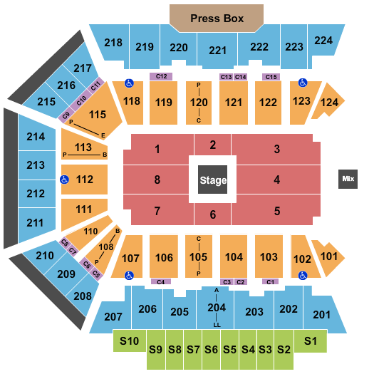BMO Harris Bank Center Center Stage Seating Chart