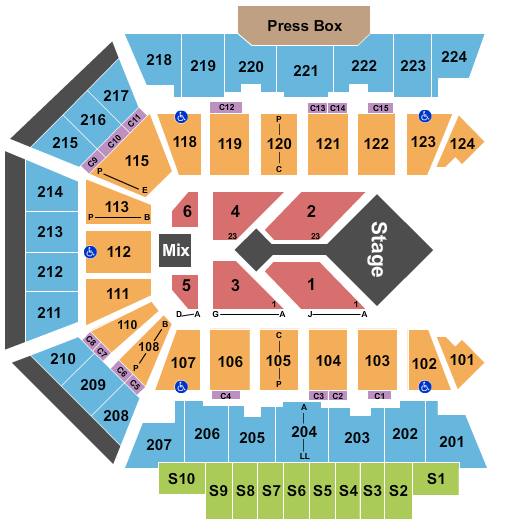 BMO Harris Bank Center Casting Crowns Seating Chart