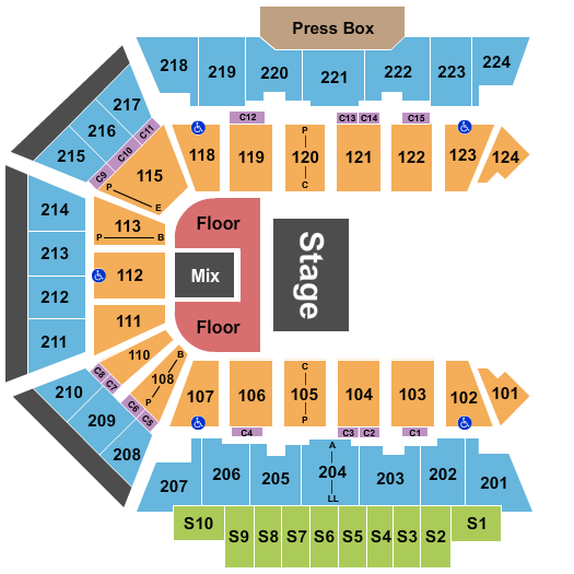 BMO Harris Bank Center Endstage Quarter House Seating Chart