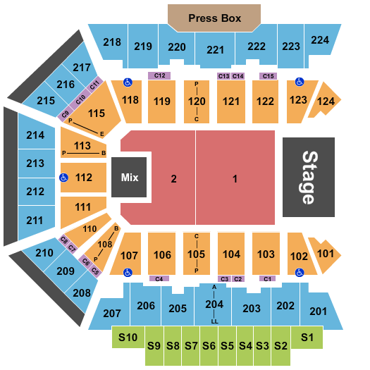 BMO Center - Rockford WWE 2 Seating Chart