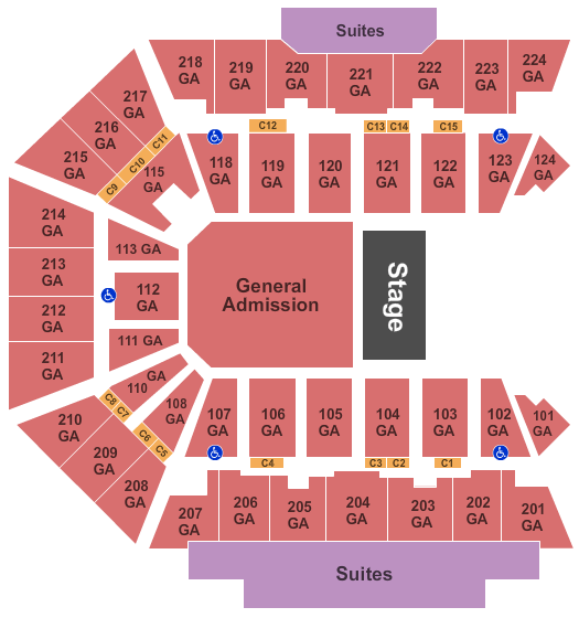 BMO Harris Bank Center General Admission Seating Chart