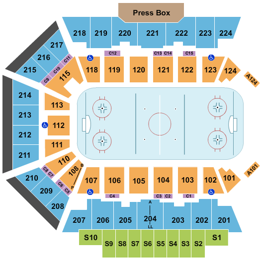 seating chart for BMO Harris Bank Center - Hockey - eventticketscenter.com