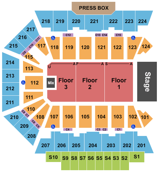 seating chart for BMO Harris Bank Center - Jeff Dunham - eventticketscenter.com