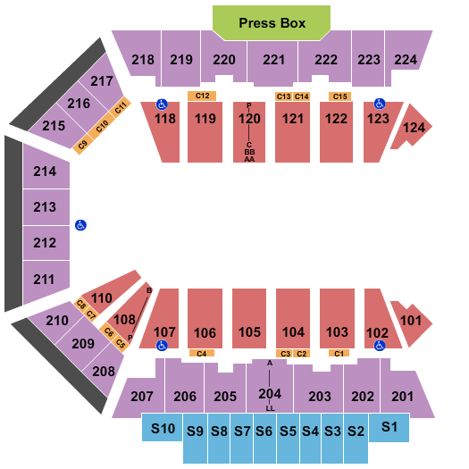 seating chart for BMO Harris Bank Center - Monster Jam - eventticketscenter.com