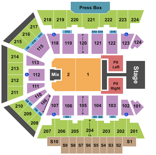 seating chart for BMO Harris Bank Center - Old Dominion - eventticketscenter.com
