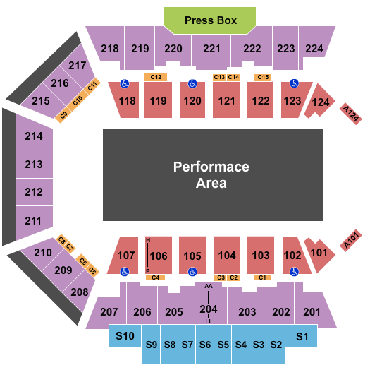 BMO Harris Bank Center Open Floor 3 Seating Chart