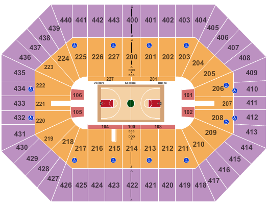 BMO Harris Bradley Center Basketball Seating Chart