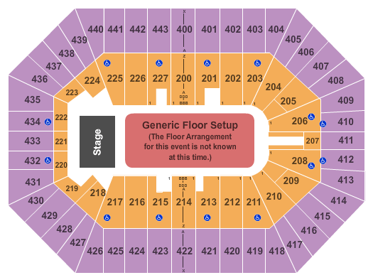 BMO Harris Bradley Center Generic Floor Seating Chart