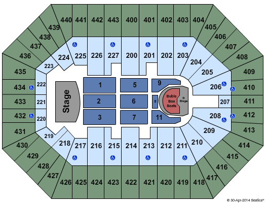 BMO Harris Bradley Center Michael Buble Seating Chart