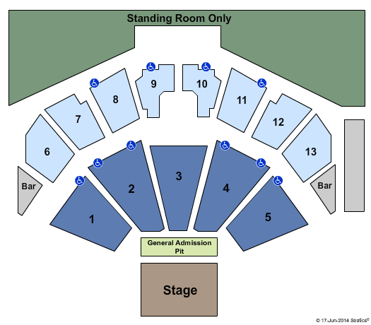 BMO Harris Pavilion End Stage Pit Seating Chart