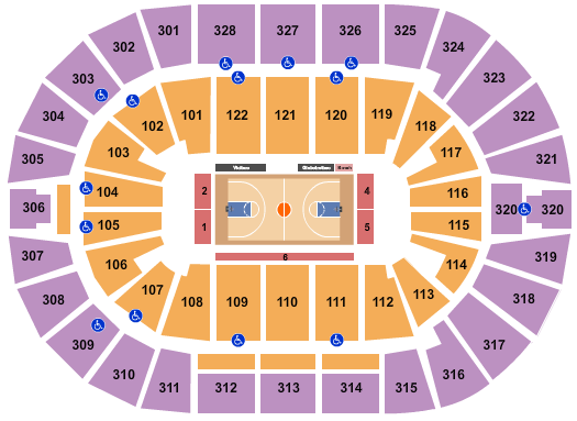 seating chart for BOK Center - Basketball - Globetrotters - eventticketscenter.com