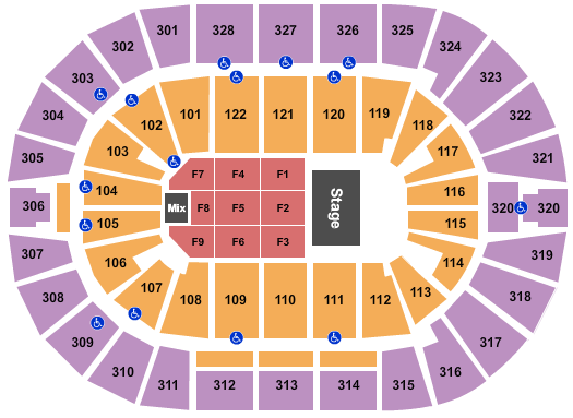 BOK Center Endstage 4 Seating Chart