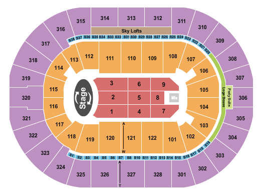 BOK Center seating chart