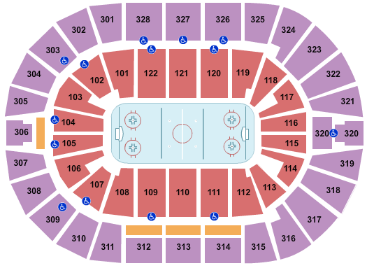 seating chart for BOK Center - Hockey - eventticketscenter.com