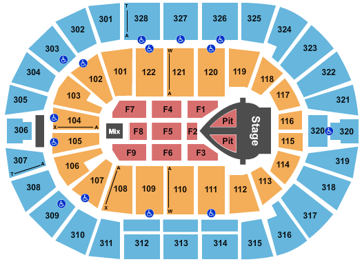 BOK Center Pink Seating Chart