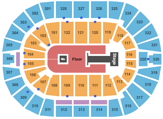 seating chart for BOK Center - Shinedown - eventticketscenter.com