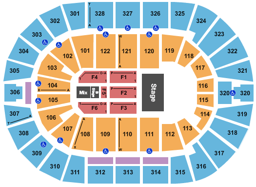 BOK Center Skillet Seating Chart