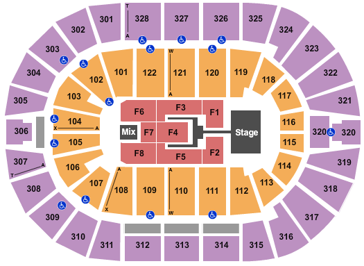 seating chart for BOK Center - TobyMac - eventticketscenter.com