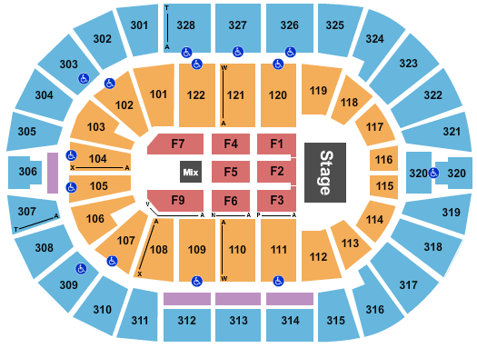 BOK Center Endstage 3 Seating Chart