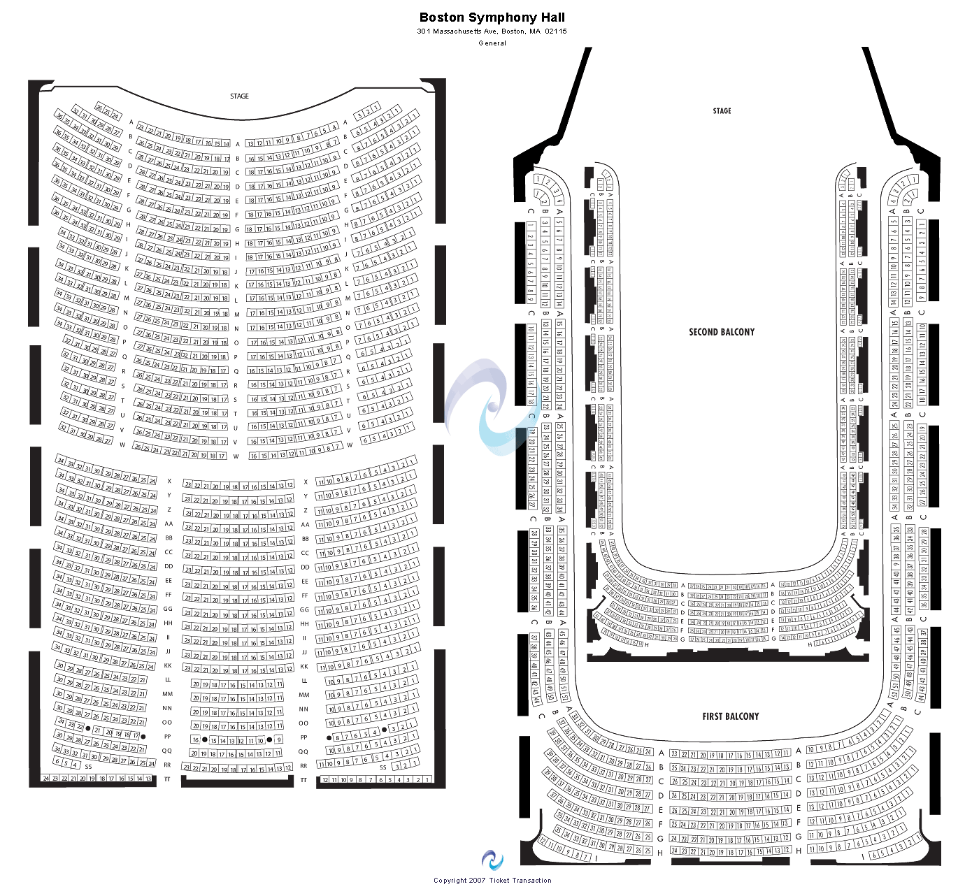 Boston Symphony Hall Other Seating Chart