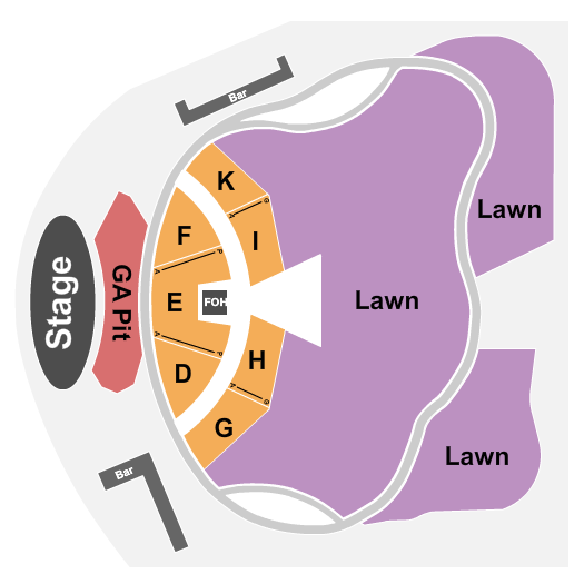 Back Waters Stage at Q Casino and Hotel Seating Chart