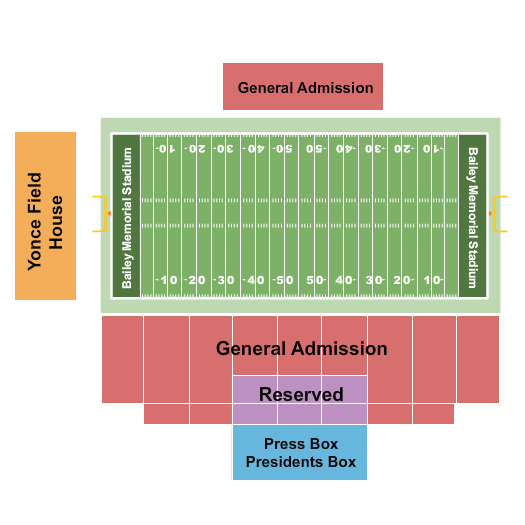 Bailey Memorial Stadium Football Seating Chart