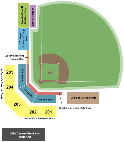 Baker Field at Bill Taunton Stadium Baseball Seating Chart