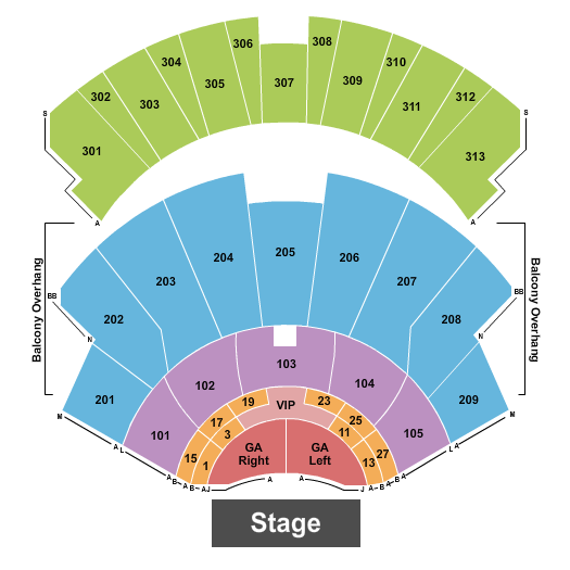Bakkt Theater At Planet Hollywood Endstage Split Pit w/ VIP Seating Chart
