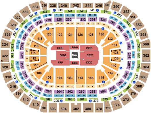 Ball Arena Center Stage 1 Seating Chart