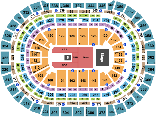 seating chart for Ball Arena - Five Finger Death Punch - eventticketscenter.com