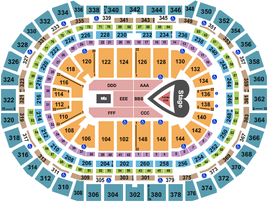 seating chart for Ball Arena - Karol G - eventticketscenter.com