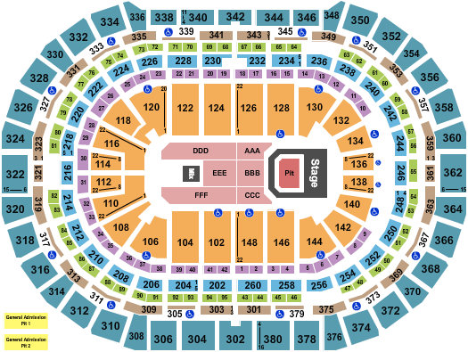 seating chart for Ball Arena - Panic! At The Disco 2 - eventticketscenter.com