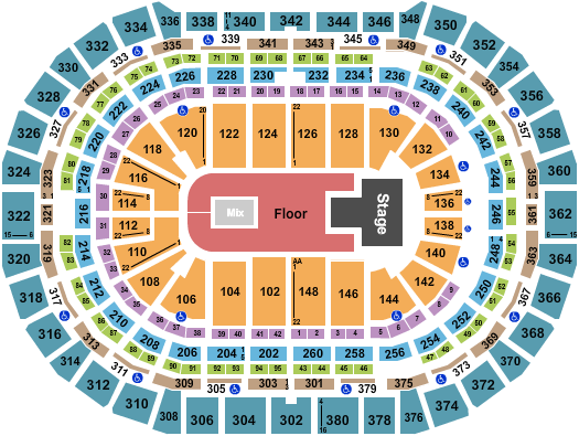 seating chart for Ball Arena - Paramore - eventticketscenter.com