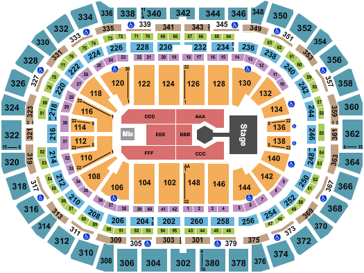 Ball Arena RBD Seating Chart