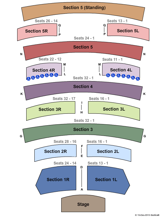 Bally's Casino - Atlantic City Legends In Concert Seating Chart