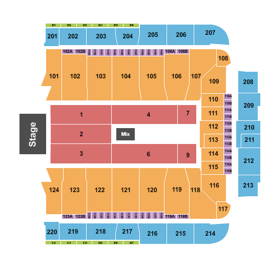 CFG Bank Arena End Stage 2 Seating Chart