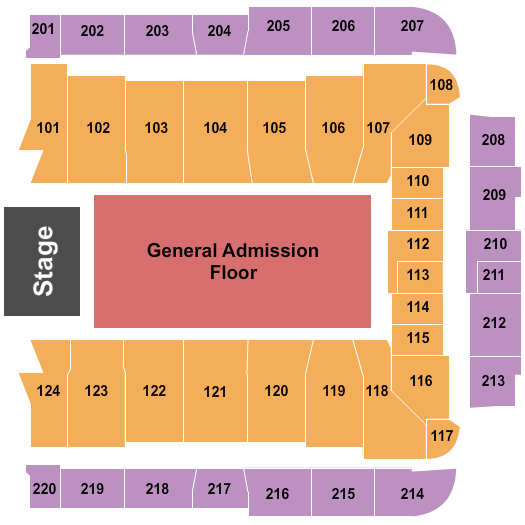 CFG Bank Arena Endstage GA Floor Seating Chart