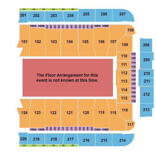 CFG Bank Arena Generic Floor Seating Chart