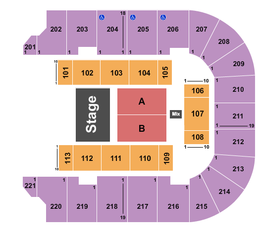 BancorpSouth Arena (formerly Bancorpsouth Center) Seating Chart