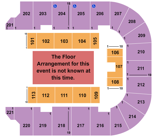 Cadence Bank Arena Generic Floor Seating Chart