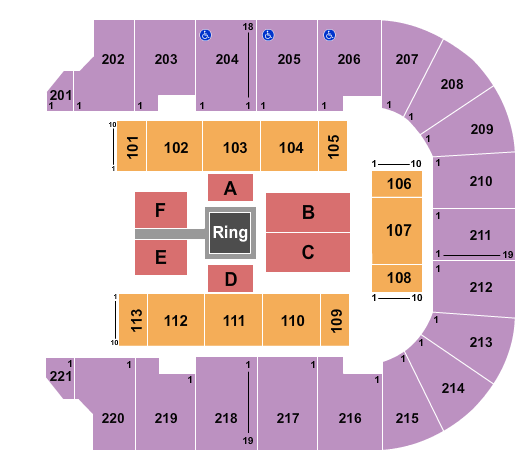 Cadence Bank Arena WWE Seating Chart