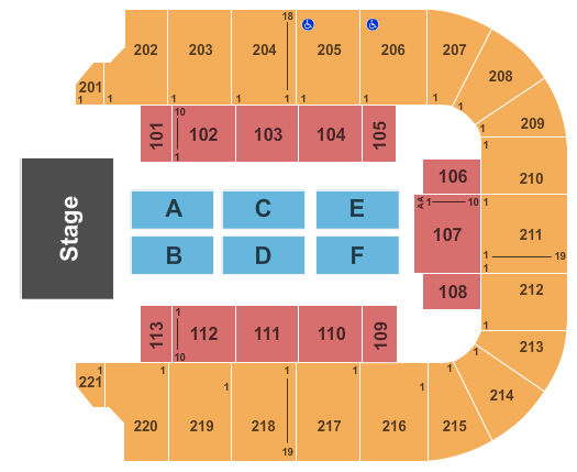 Cadence Bank Arena End Stage Seating Chart