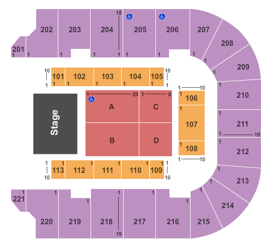 Cadence Bank Arena Endstage 2 Seating Chart