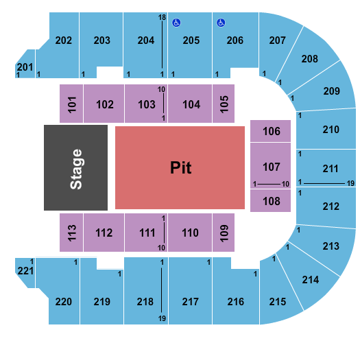 Cadence Bank Arena Endstage GA Pit 2 Seating Chart