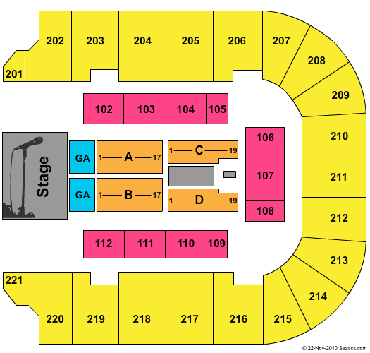 Cadence Bank Arena Rascal Flatts Seating Chart