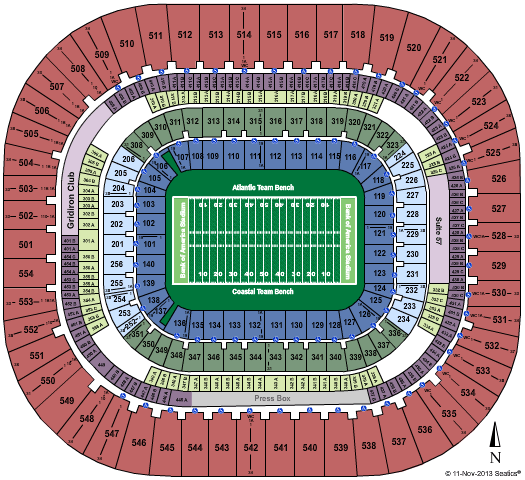 Bank Of America Stadium 2013 ACC Championship Seating Chart