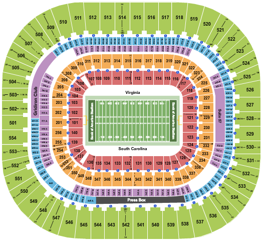 Bank Of America Stadium 2018 Belk Bowl Seating Chart