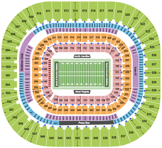 Bank Of America Stadium, Duke's Mayo Seating Chart | Star Tickets